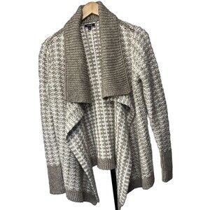 Apt 9 Sweater Open Cardigan Long Sleeve Drape Wool Blend Beige XS Granny Cottage